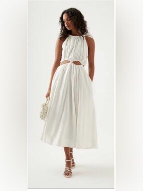 The Aje. Henriette Cutout Cotton-Twill Midi Dress NWT